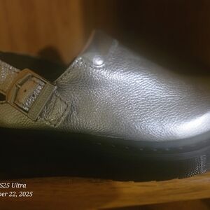 Dr. Martens Silver Mules